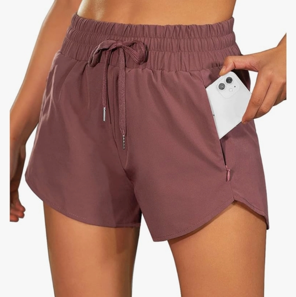 Bmjl Pants - Purple Athletic Shorts with Elastic Waistband, Zipper Pockets and Relaxed Fit
